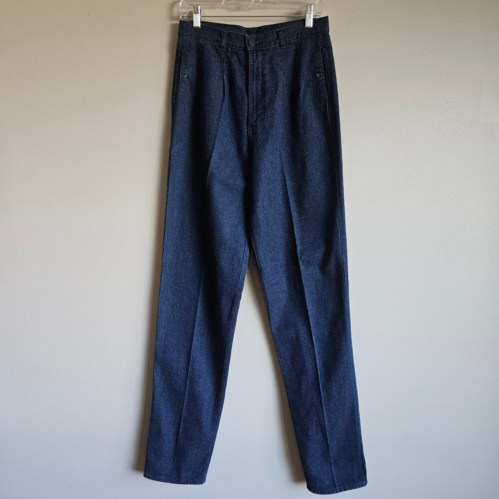 Vtg Rocky Mountain Jeans‎ Womens 28 Long Blue Dark Wash Cotton Saddleback Rodeo